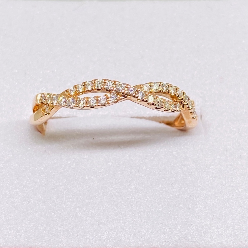 1/5 Carat Round White Diamond Ladies Infinity Ring 10k Rose Gold